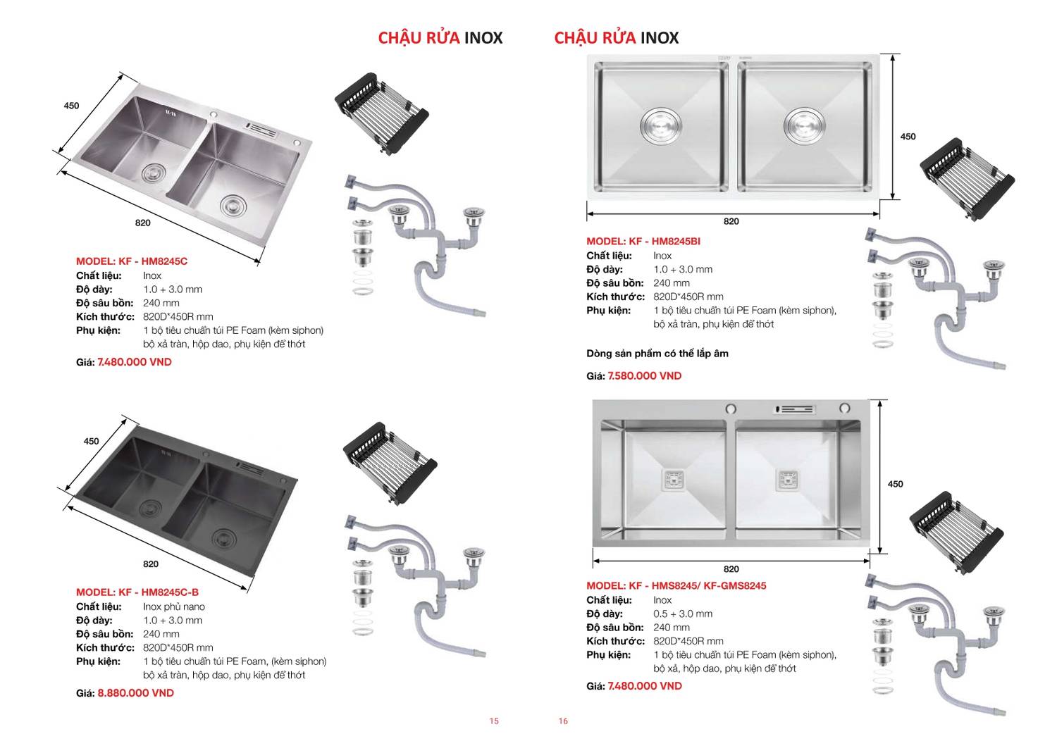 Chậu rửa chén và Vòi rửa chén KAFF Bảng giá và Catalogue mới nhất 2024 /Page 8